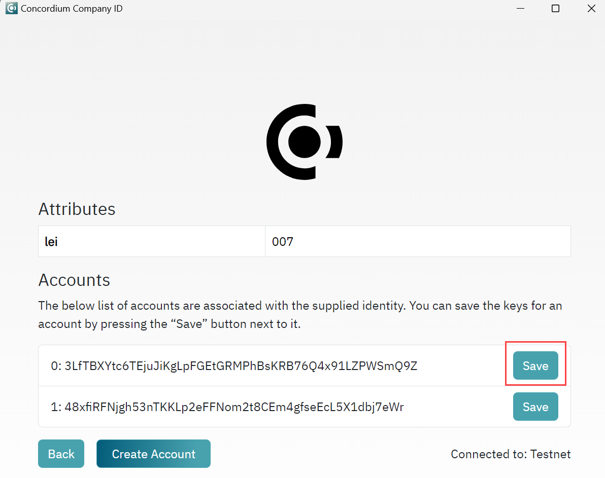 company id tool screen showing seedphrase field and file selection box