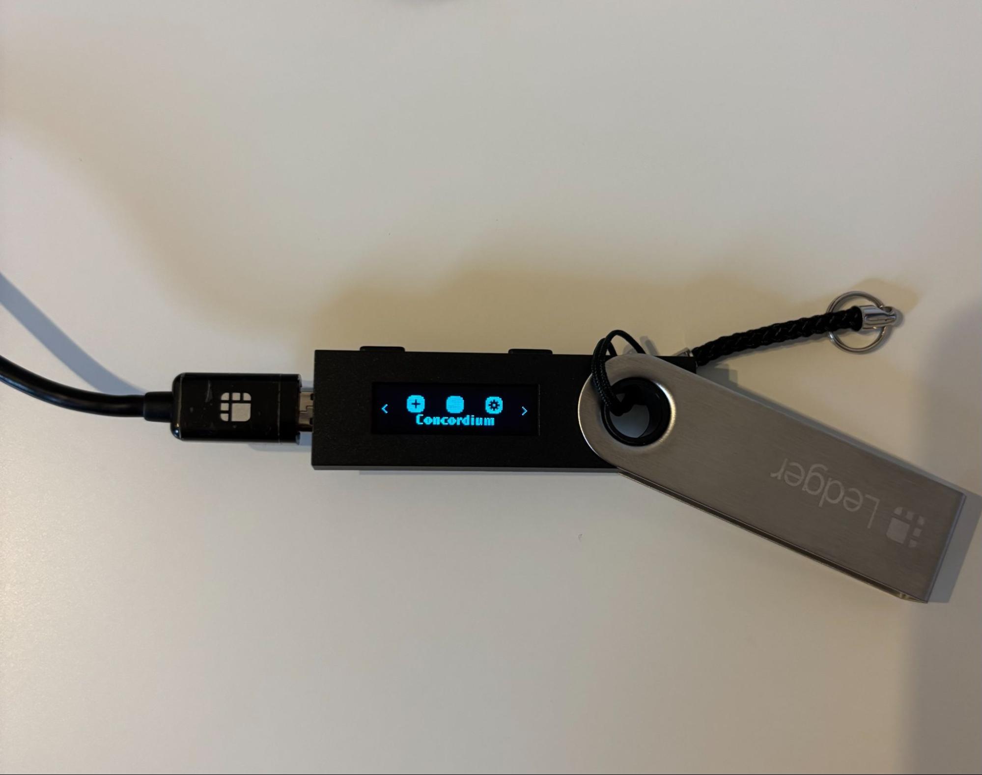 Concordium app on Ledger device